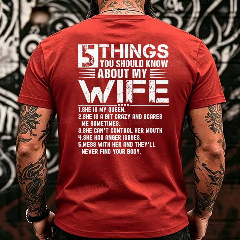 5 Things You Should Know About My Wife Back T-Shirts