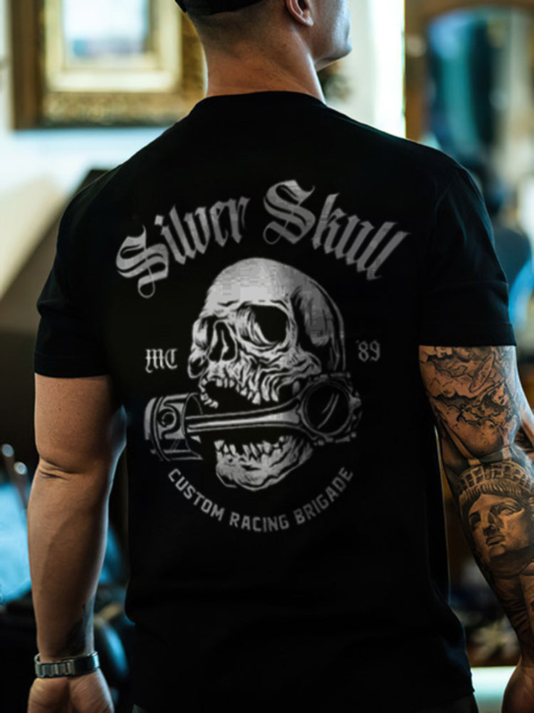 Silver Skull Custom Racing Brigade T-shirts