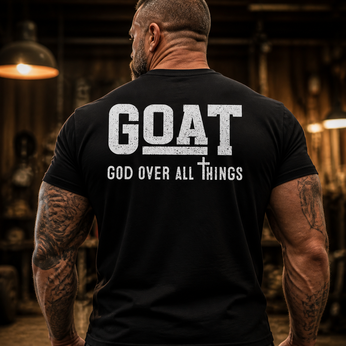GOAT God Over All Things Christian Graphic T-Shirt