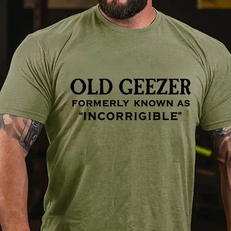 Old Geezer Formerly Known As Incorrigible Funny Graphic T-Shirt