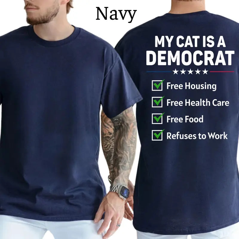 My Cat Is a Democr Graphic T-Shirt