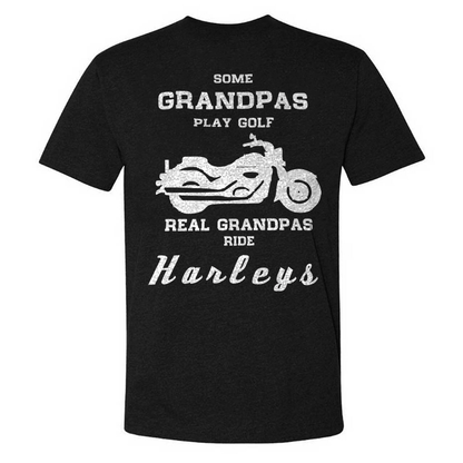 Some Grandpas Play Golf Real Grandpas Ride Hanleys T-shirt
