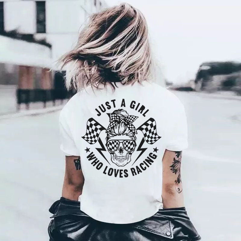Just A Girl Who Loves Racing T-shirts