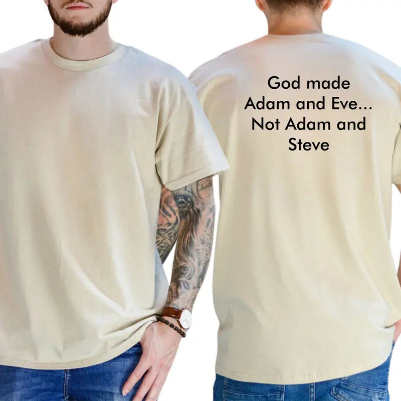 GOD Made Adam and Eve Not Adam and Steve Graphic T-Shirt