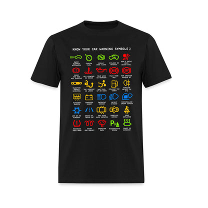 Know Your Car Warning Symbols Printed Men's T-Shirt