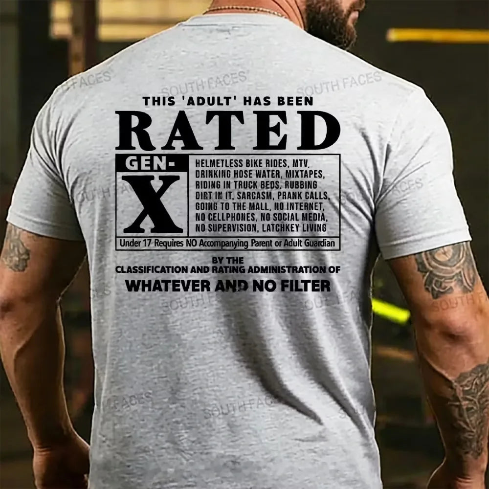This Adult Has Been Rated Gen-X  T-shirts