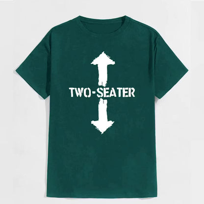 TWO-SEATER Double Arrow Simple Casual Graphic Black Print T-shirt