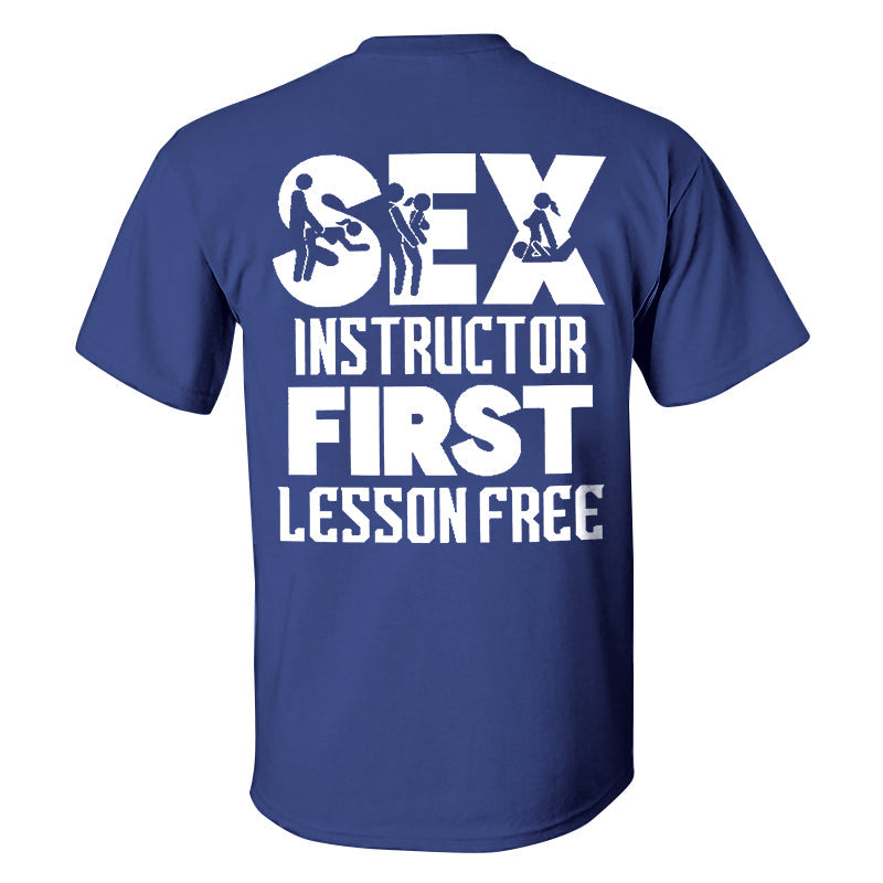Sex Instructor First Lesson Free Printed Men's T-shirt