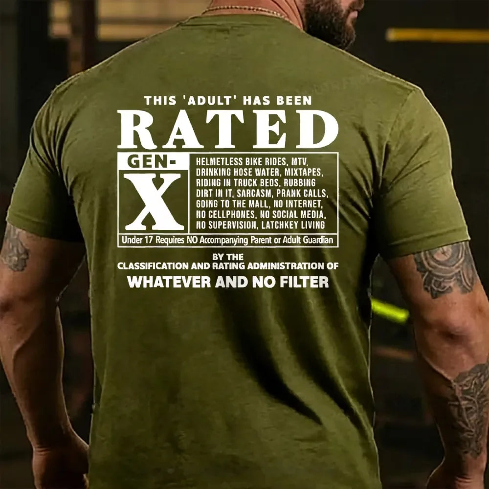 This Adult Has Been Rated Gen-X  T-shirts