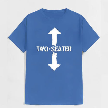 TWO-SEATER Double Arrow Simple Casual Graphic Black Print T-shirt