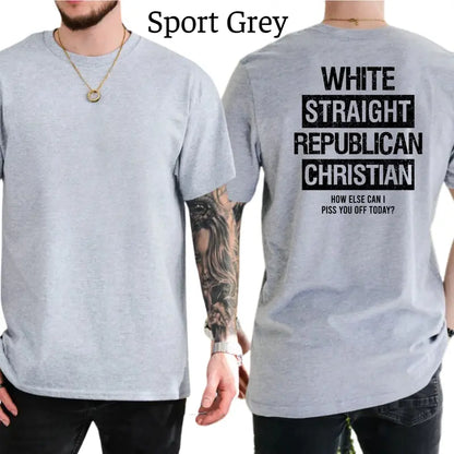 White Straight Republican Christian Graphic T-Shirt