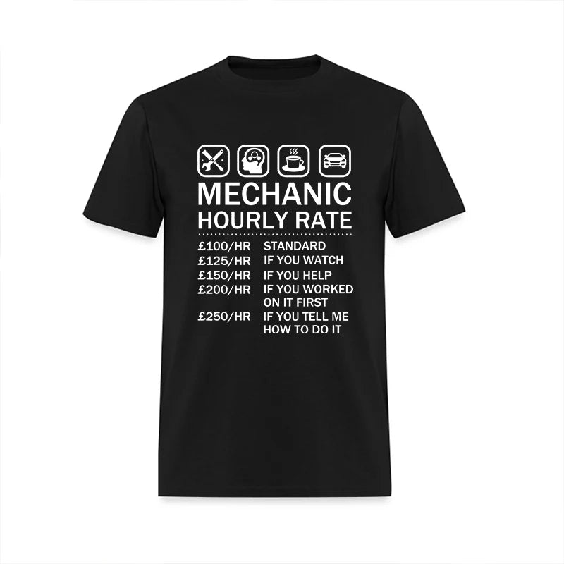 Mechanic Hourly Rate Printed Men's T-Shirt