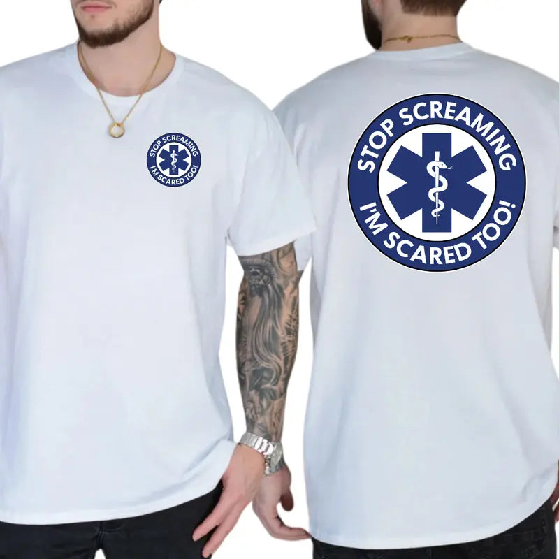 Stop Screaming I'm Scared Too Graphic T-Shirt