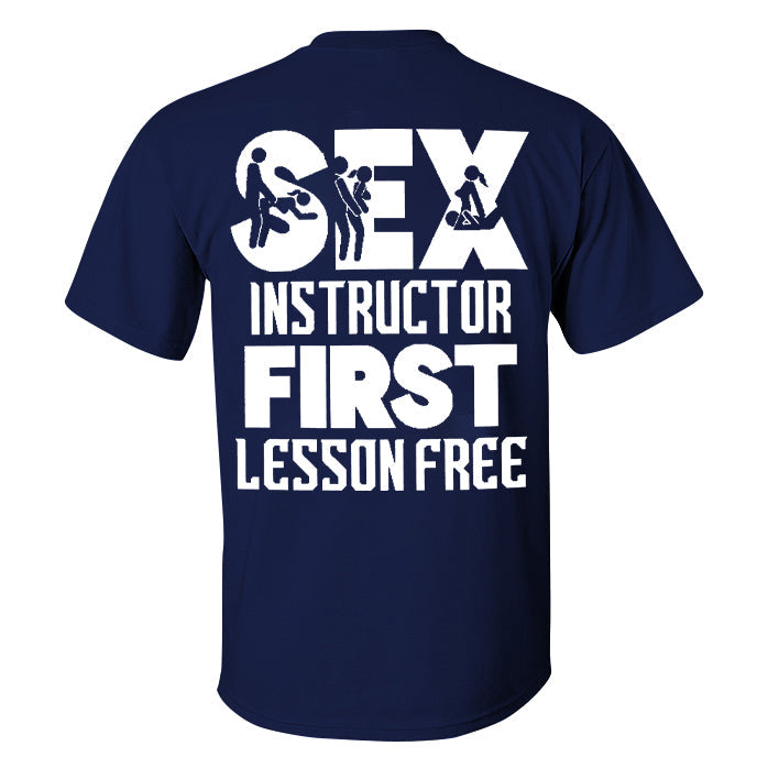 Sex Instructor First Lesson Free Printed Men's T-shirt