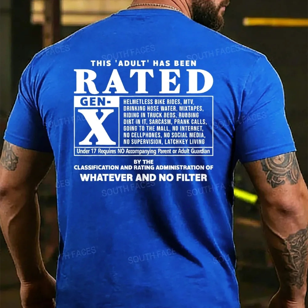 This Adult Has Been Rated Gen-X  T-shirts