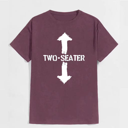 TWO-SEATER Double Arrow Simple Casual Graphic Black Print T-shirt