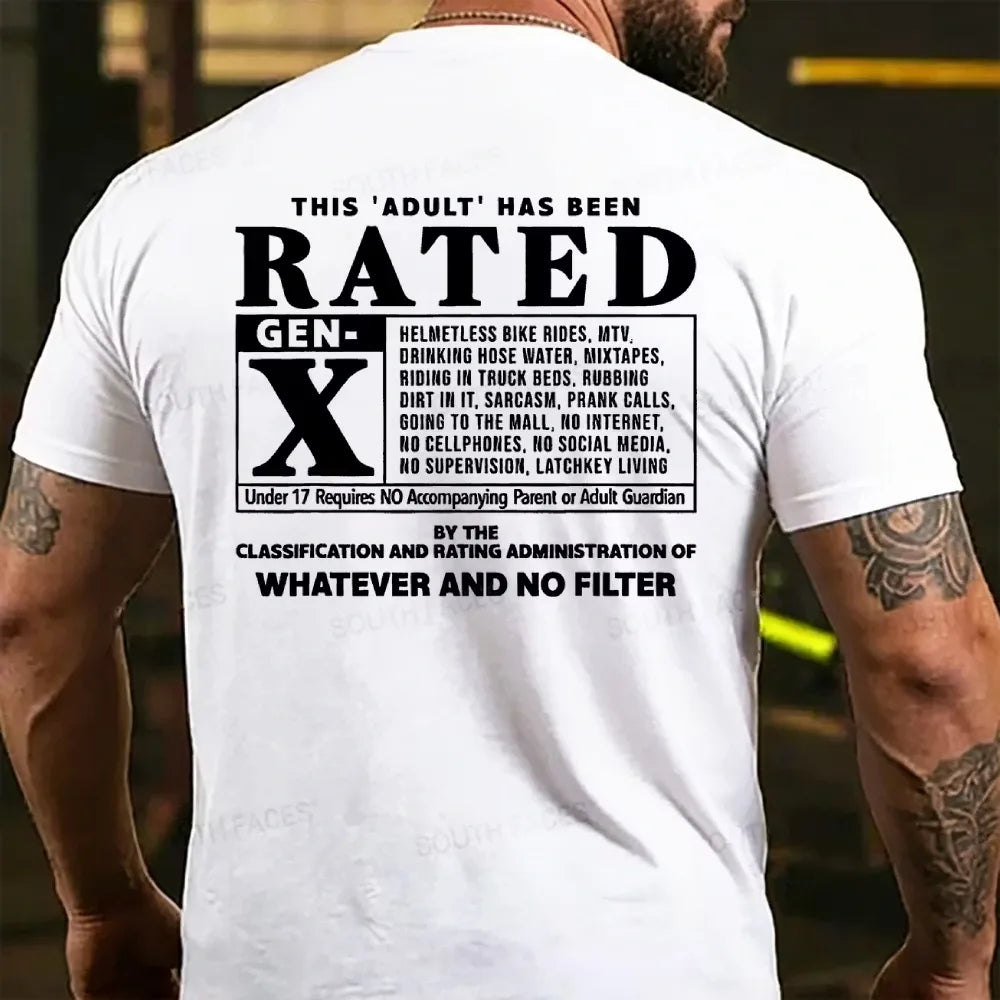 This Adult Has Been Rated Gen-X  T-shirts
