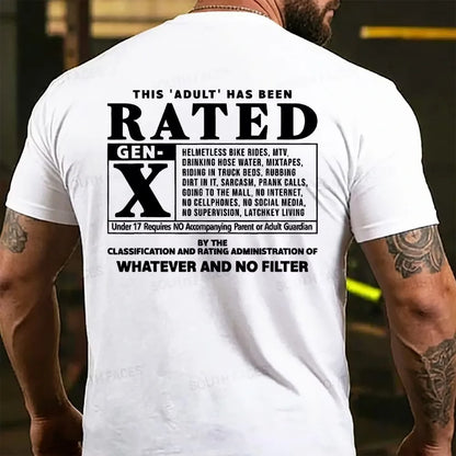 This Adult Has Been Rated Gen-X  T-shirts