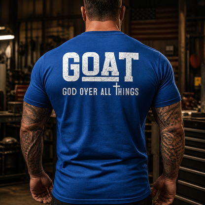 GOAT God Over All Things Christian Graphic T-Shirt