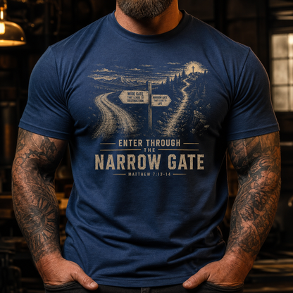 Narrow Gate Matthew 7:13–14 Christian Graphic T-Shirt