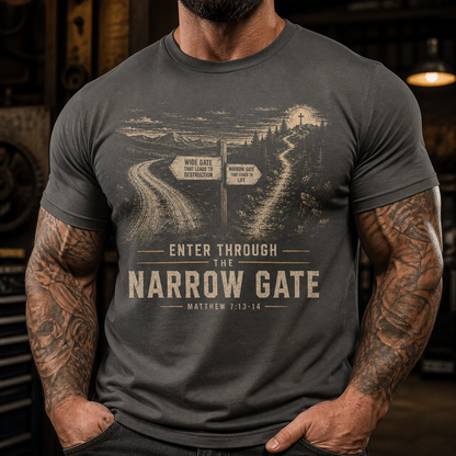 Narrow Gate Matthew 7:13–14 Christian Graphic T-Shirt