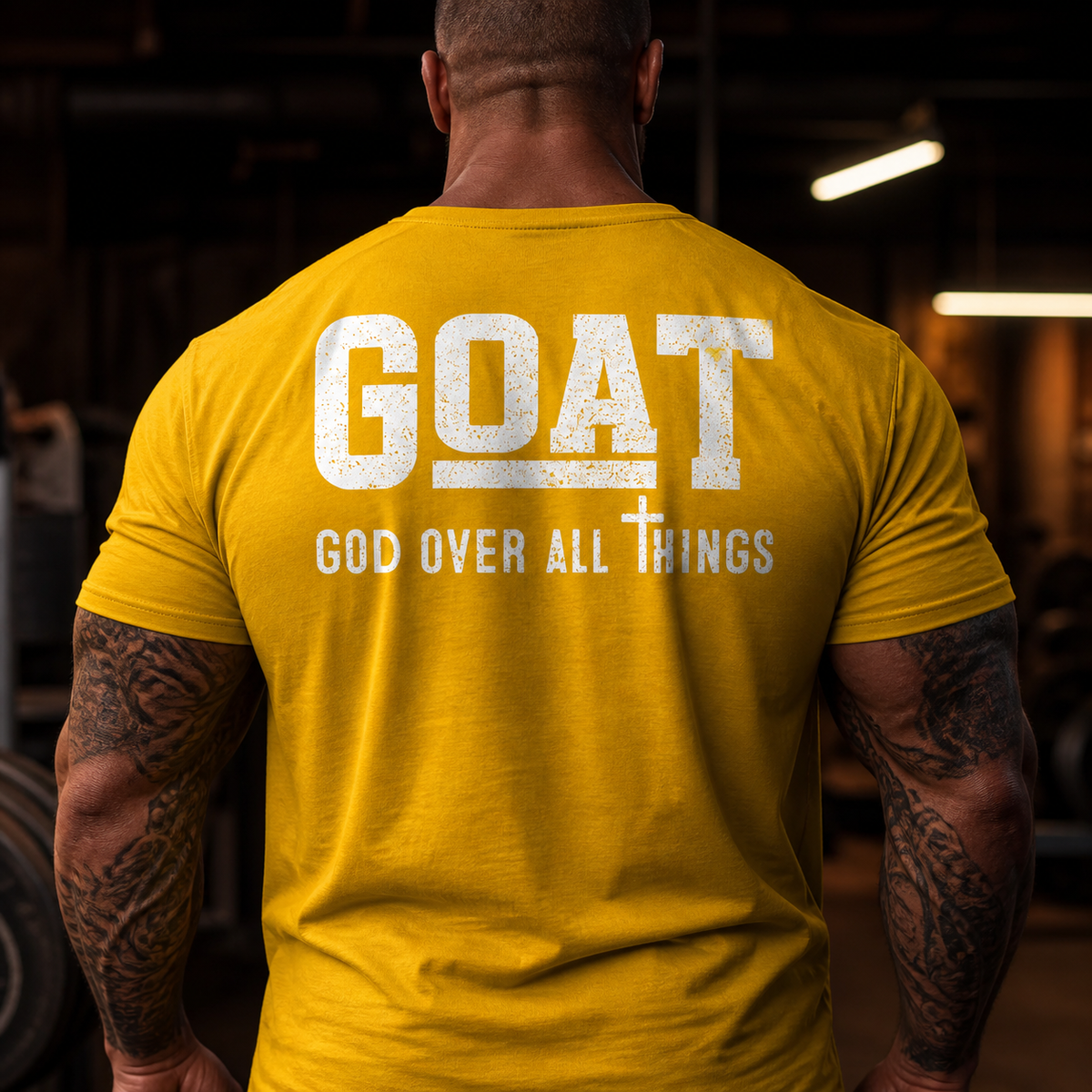 GOAT God Over All Things Christian Graphic T-Shirt