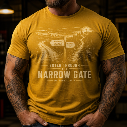 Narrow Gate Matthew 7:13–14 Christian Graphic T-Shirt