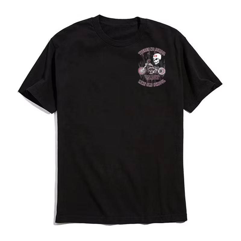 There's No School Too Loud Too Old  SKULL PRINT T-SHIRT