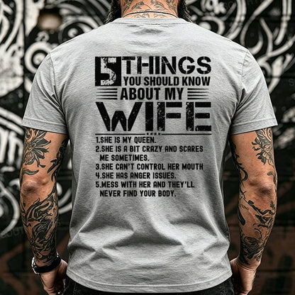 5 Things You Should Know About My Wife Back T-Shirts