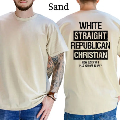 White Straight Republican Christian Graphic T-Shirt
