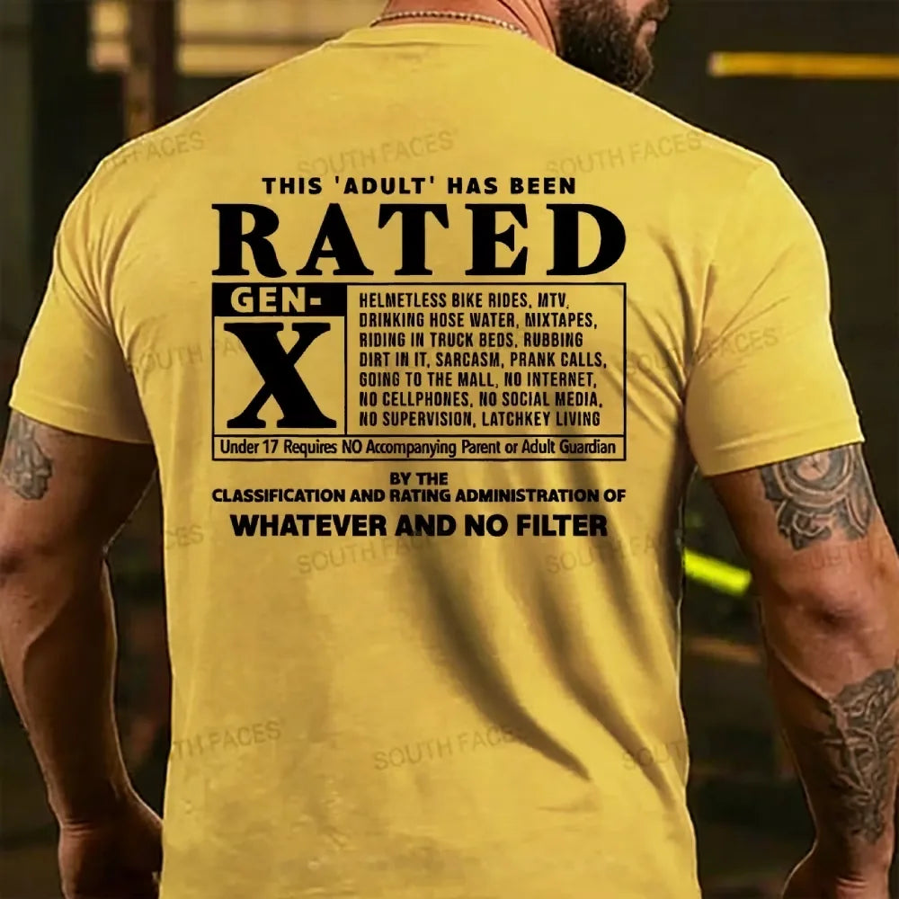 This Adult Has Been Rated Gen-X  T-shirts