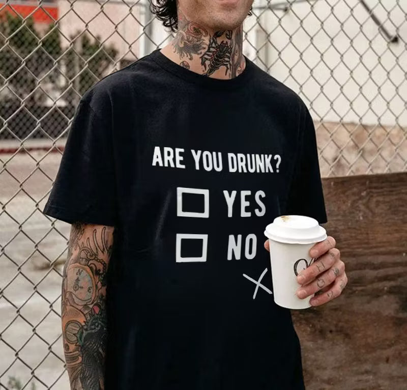 Are You Drunk? Printed Men's T-Shirt
