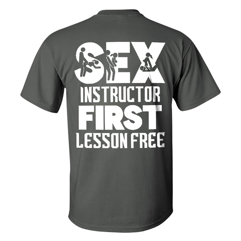 Sex Instructor First Lesson Free Printed Men's T-shirt