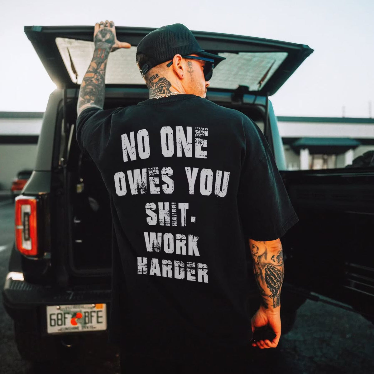 No One Owes You Shit Work Harder Printed Men's T-shirt