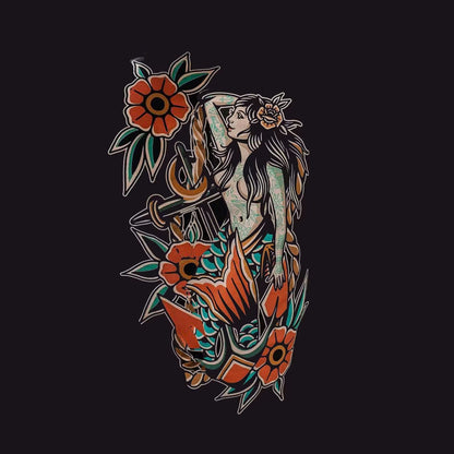 Mythology Goddess with Flowers Graphic Casual Black Print T-shirt