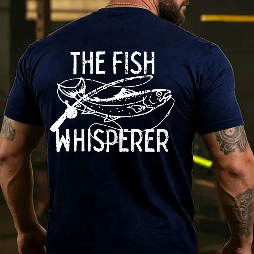 The Fish Whisperer Funny Fishing Back T-shirt